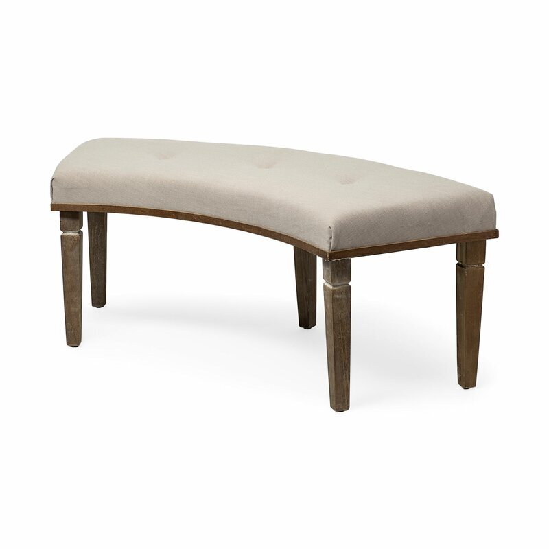 Stylish curved bench for round table