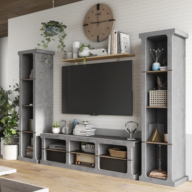 Industrial-Inspired Entertainment Center and TV Console