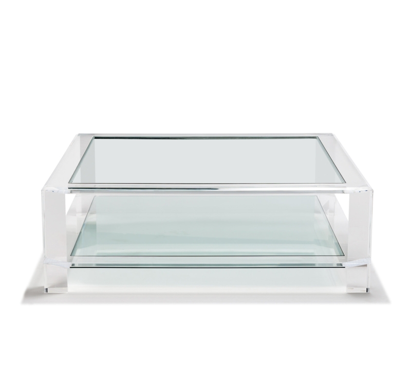 Acrylic and Glass Grand Square Coffee Table