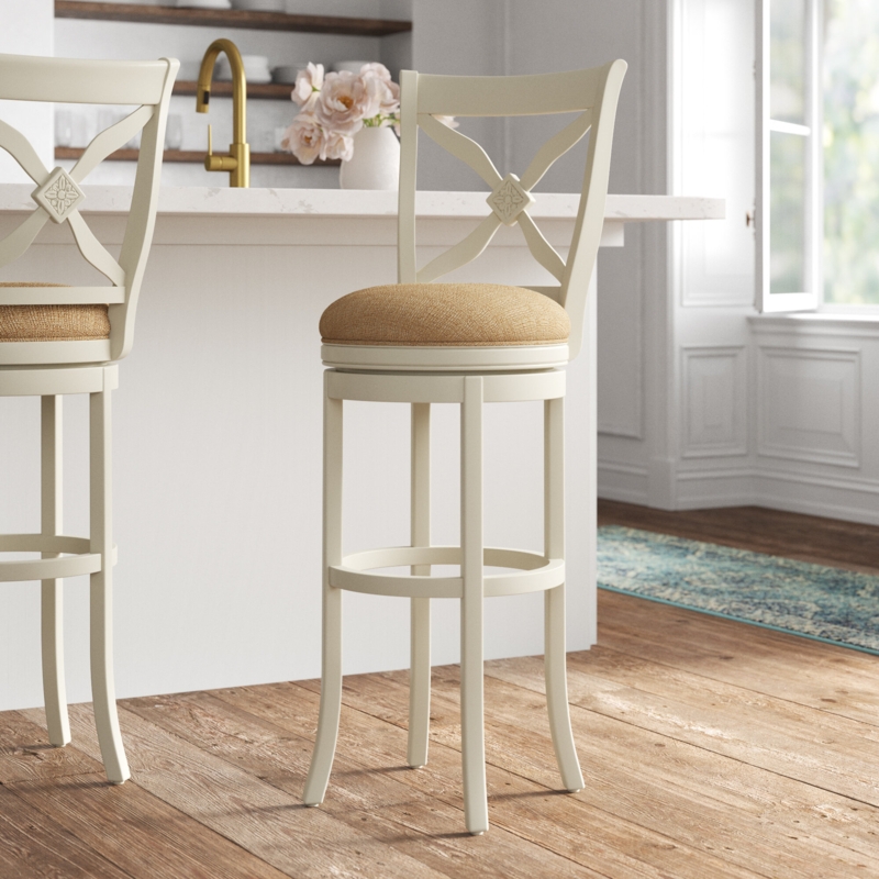 French Country Bar Stool with 360° Swivel