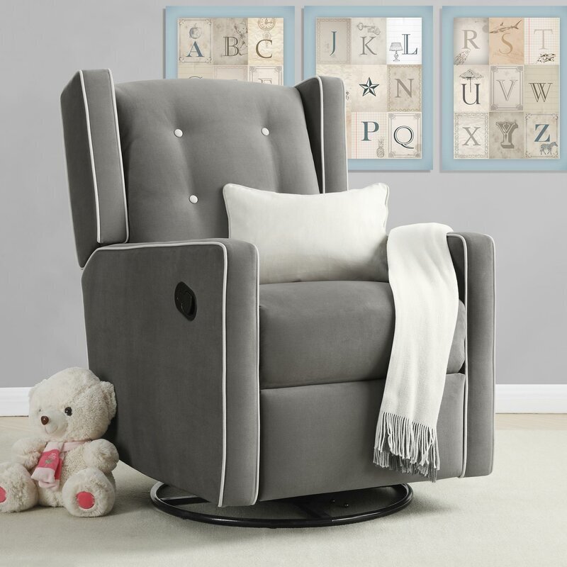 Swivel Detail Slim Recliner for Small Spaces