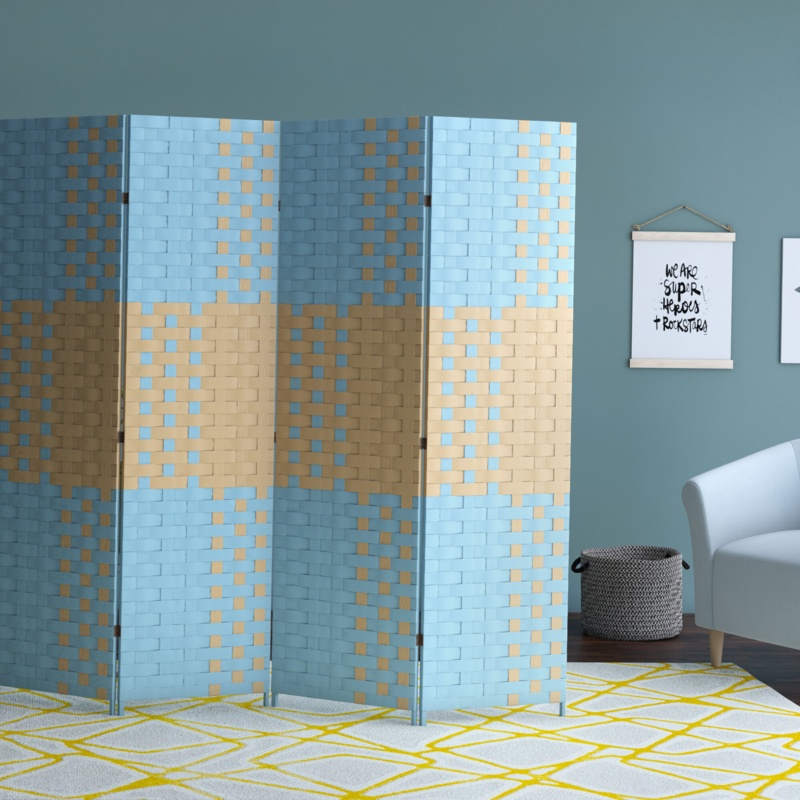 Symone 70.5'' W x 70.75'' H 4 - Panel Folding Room Divider