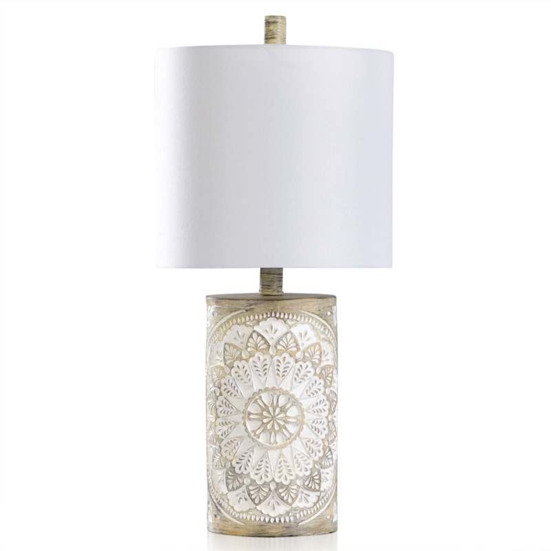 White Accent Lamp with Doily Design