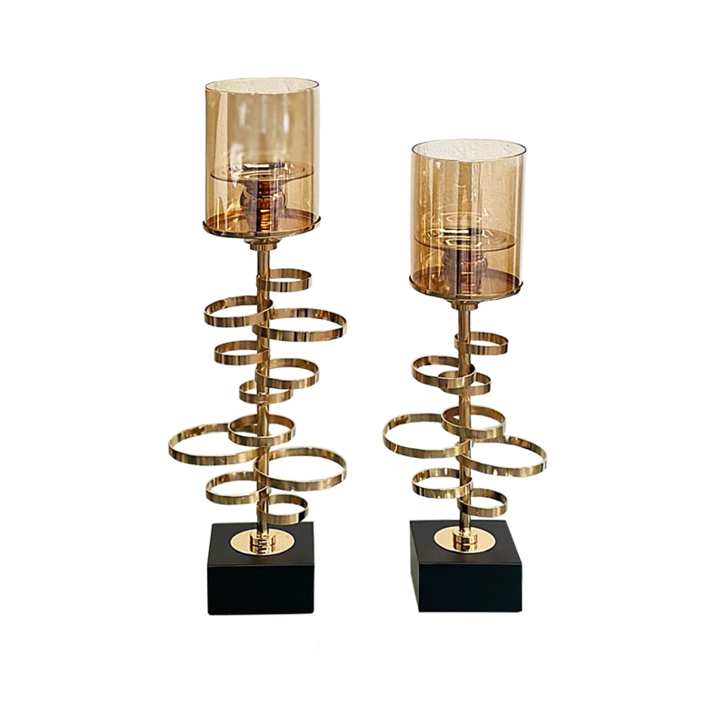 2-Piece Glass Candle Holder Set