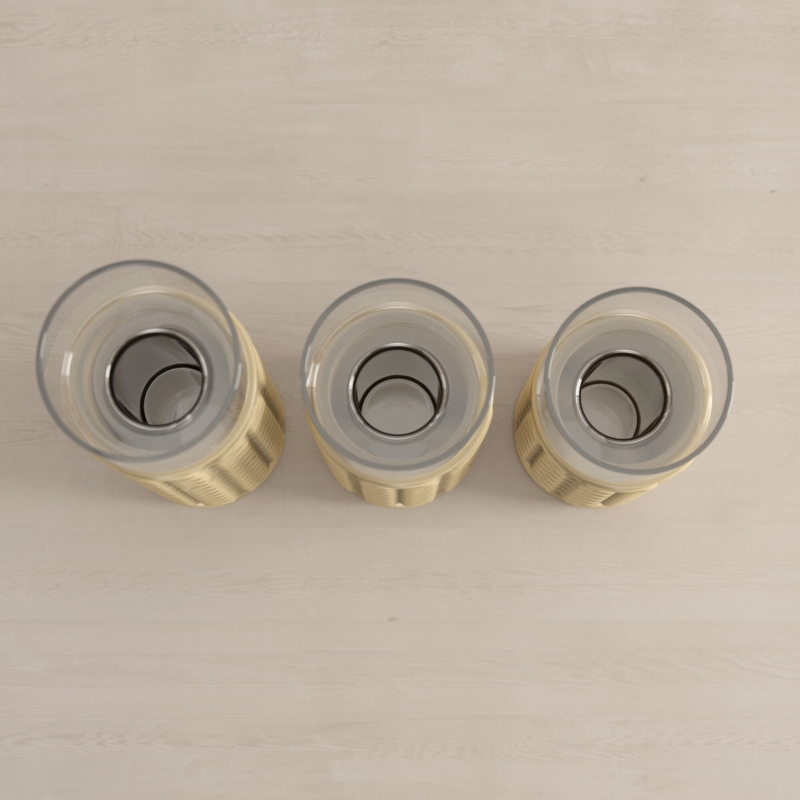 3 Piece Ceramic/Glass Hurricane Candle Holder Set
