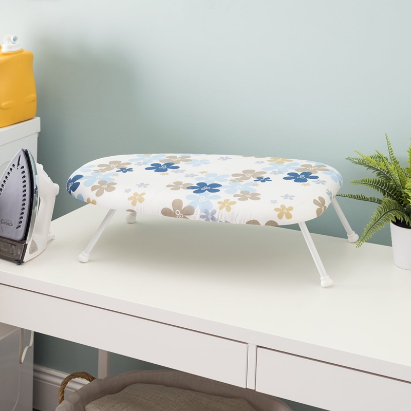 Tabletop Ironing Board with Floral Cover