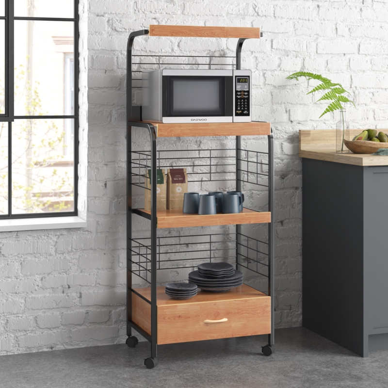 Industrial-style Kitchen Cart with Storage
