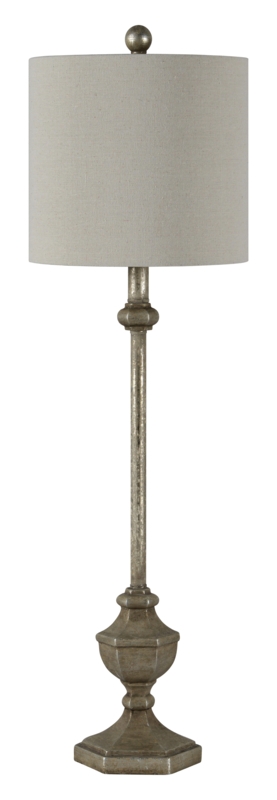 Slender Brushed-Pewter Buffet Lamp