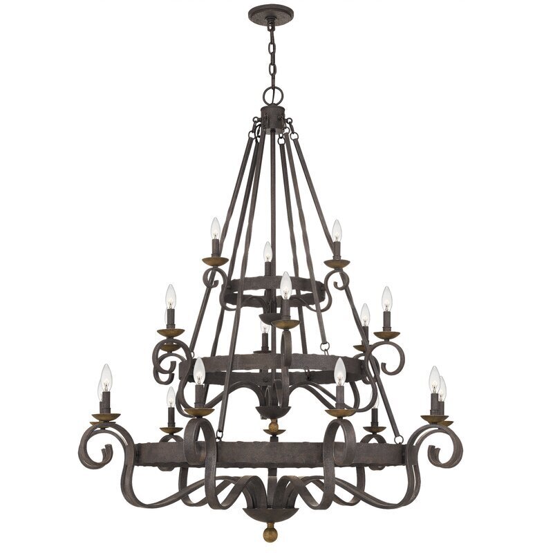 Three tier Medieval Chandelier With Dimmer Lights
