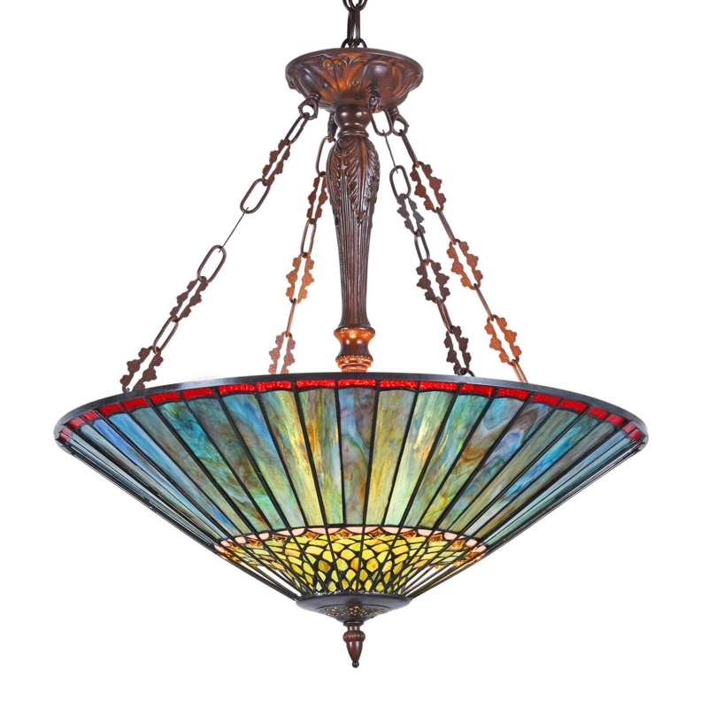 Stained Glass Hexagon Pendant Lamp