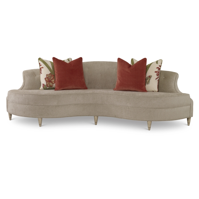 Curved Hollywood Regency-Inspired Sofa
