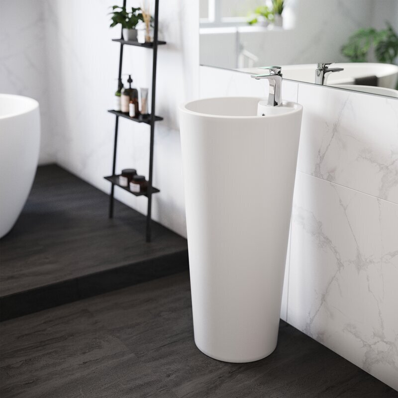 Tiny Pedestal Sink With Overflow