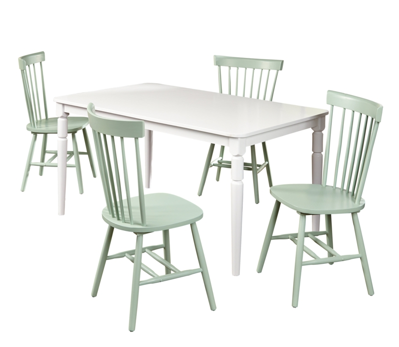 Charming Dining Table Set with Spindle-Back Chairs