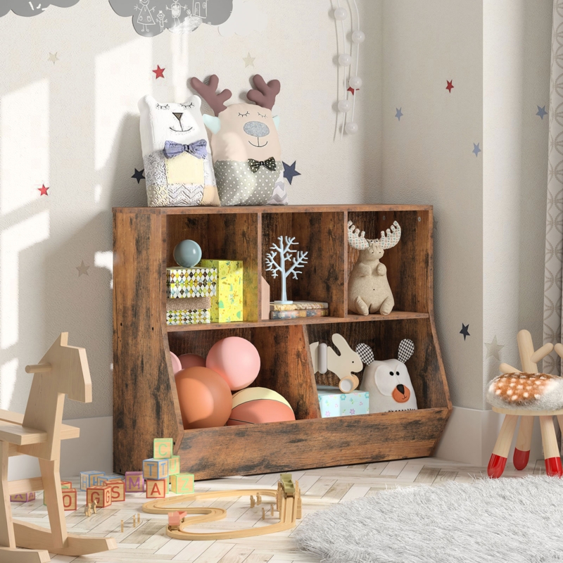 Kids Toy Storage Cubby and Bookcase