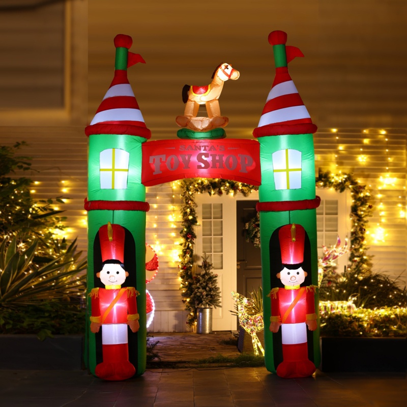 Toy Shop Arch with Nutcracker Guards and LED Lights Inflatable