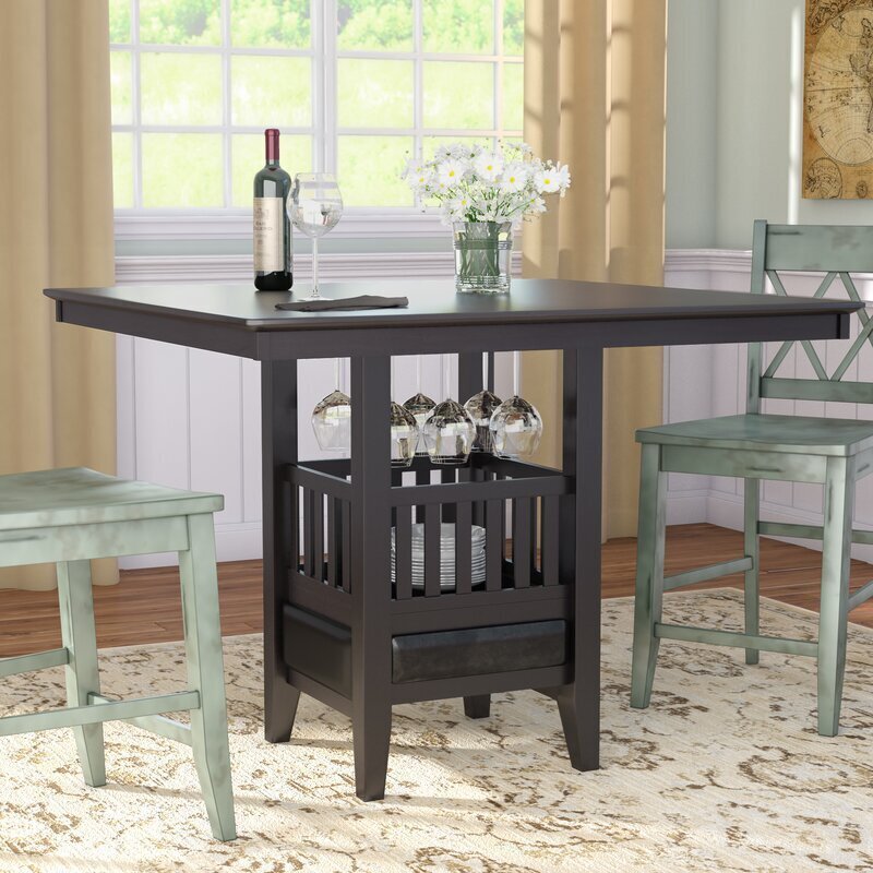 Traditional Dining Table with Storage Underneath