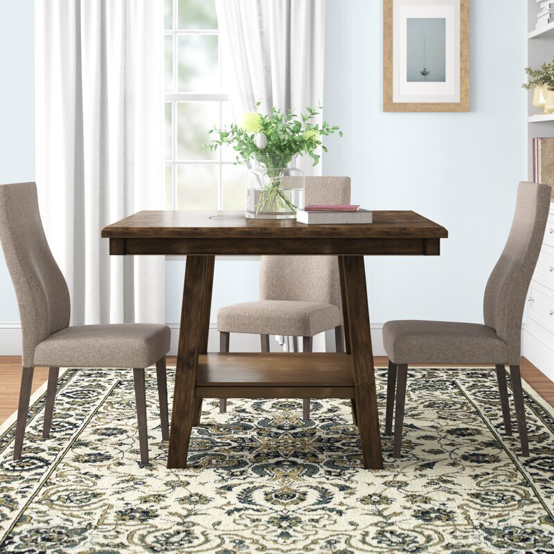 Transitional 8 Person Square Dining Table