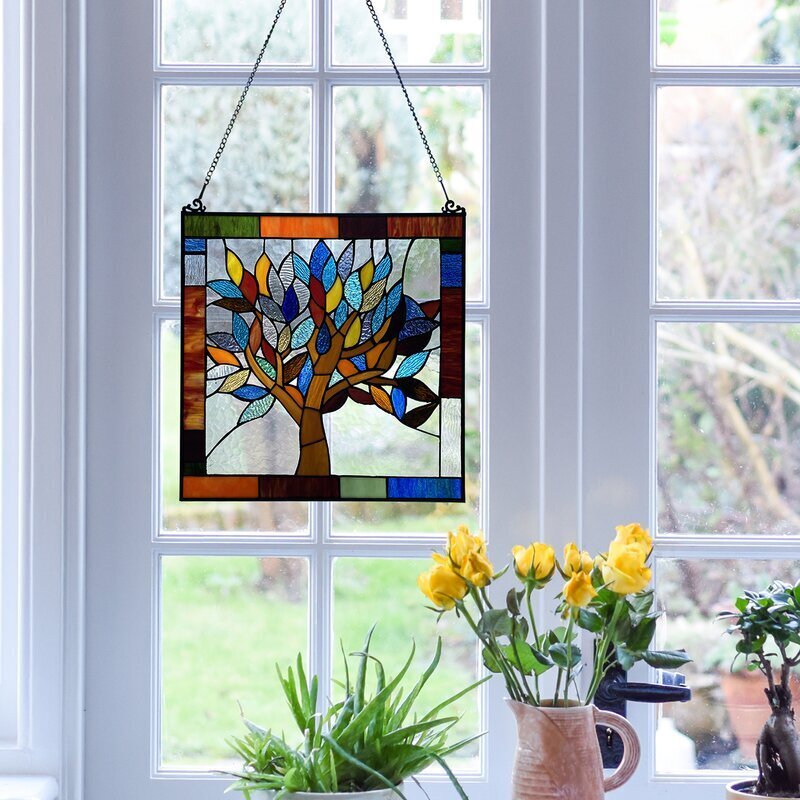 Tree Stained Glass Window Art