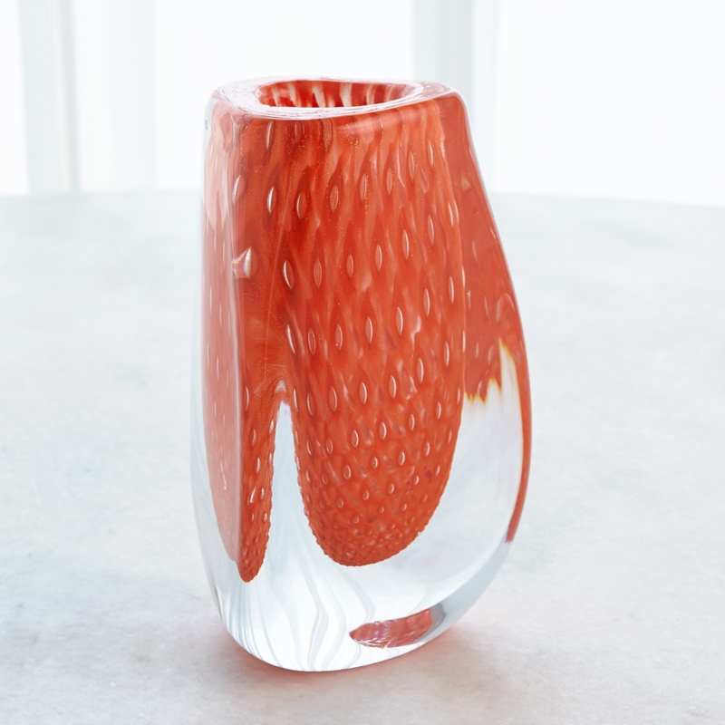 Hand-Formed Clear Italian Art Glass Vase