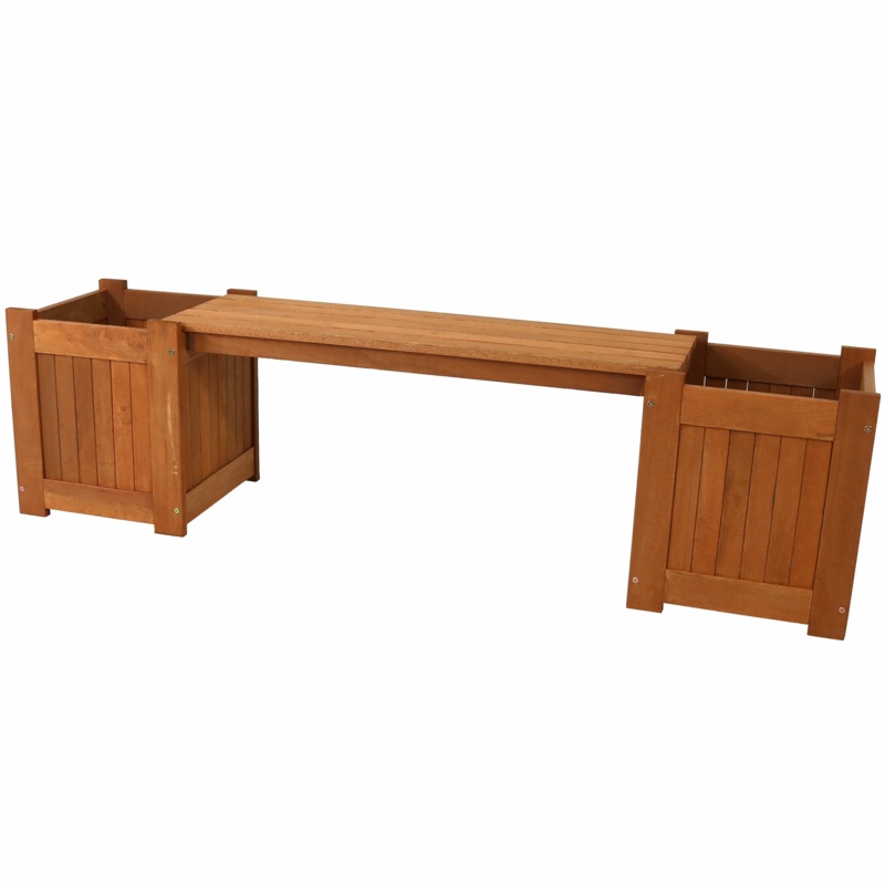 Meranti Wood Outdoor Planter Box Bench