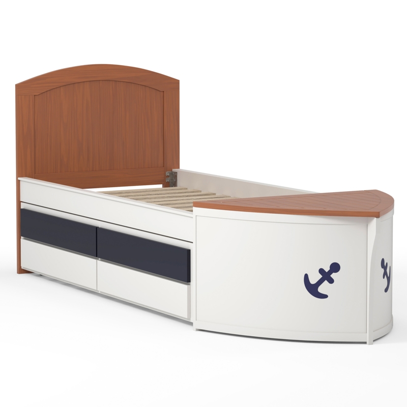 Yacht-Inspired Twin Bed with Storage