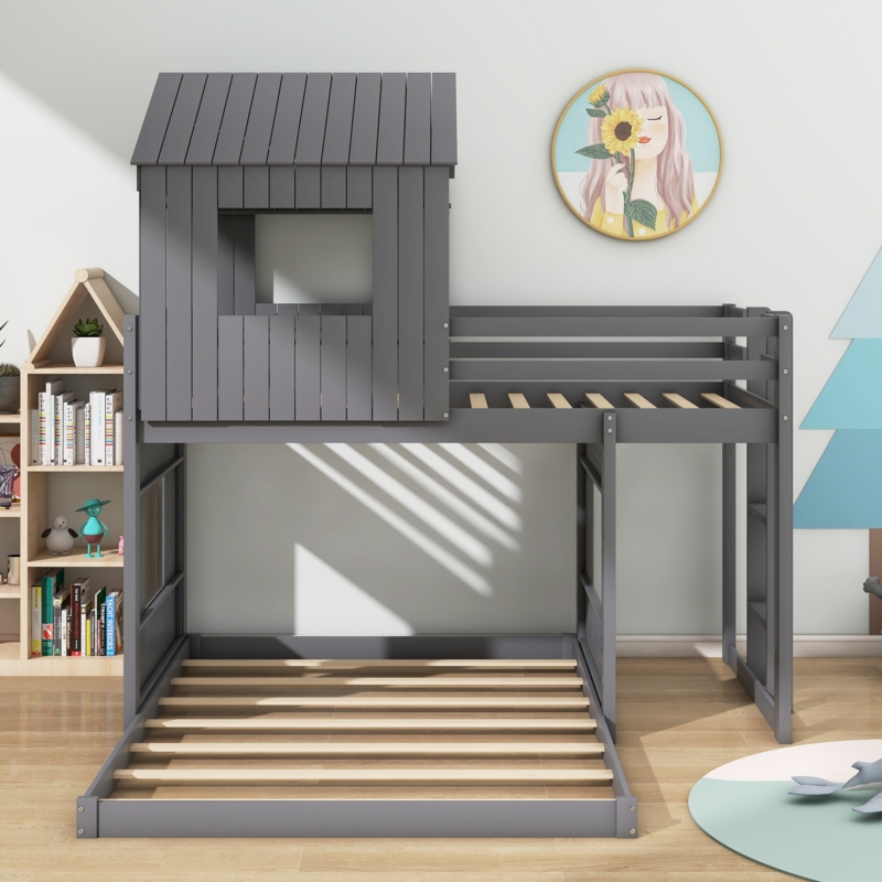 Playhouse Bunk Bed with Slide