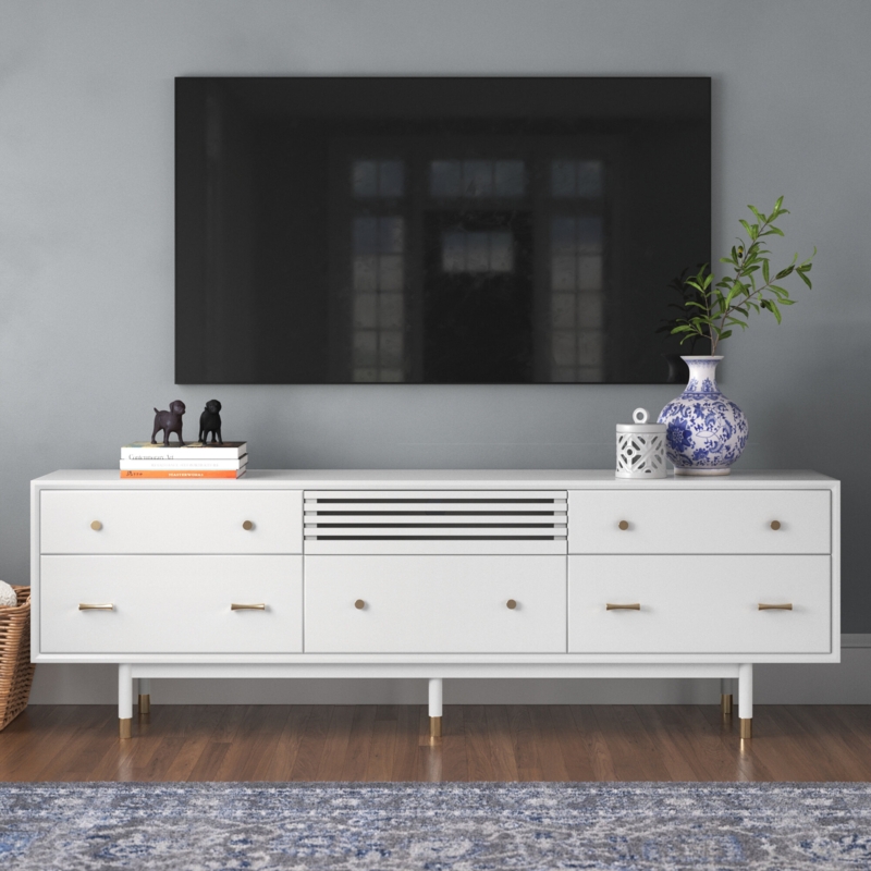 Modern Wood TV Stand with Storage