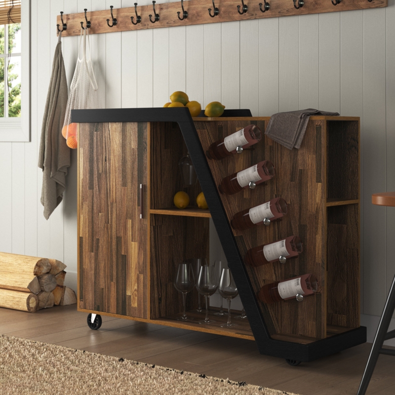 Mobile Bar with Wine Storage