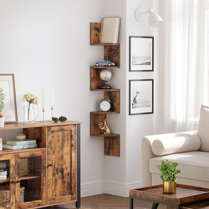 Unique alternating corner stand for living room
