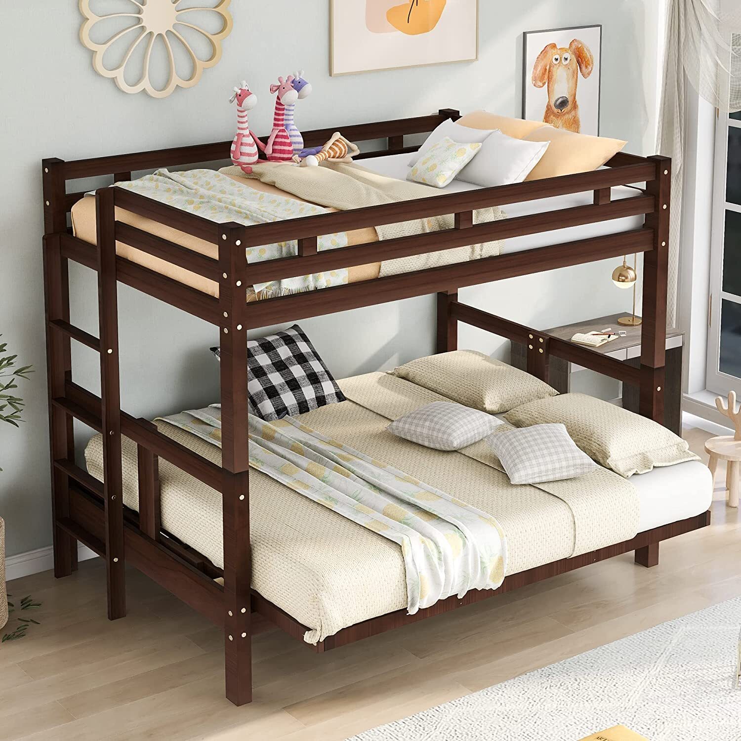 Unique horizontal loft bed with futon