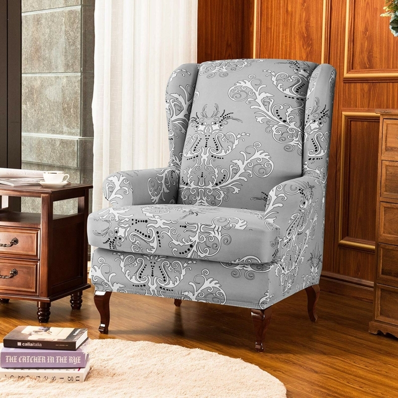 Unique Printed Wingback Chair Cover