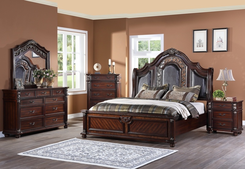 Upholstered Platform 5 Piece Bedroom Set