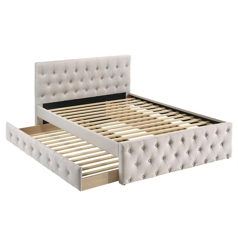 Upholstered Platform Bed With Trundle