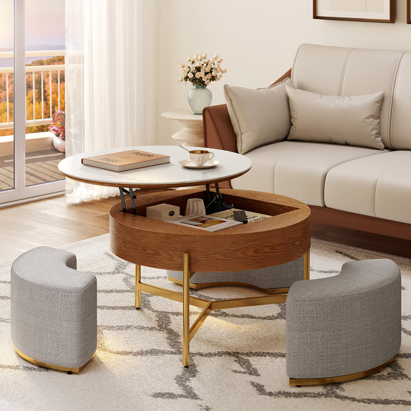 Upscale Glamorous Coffee Table with Seating