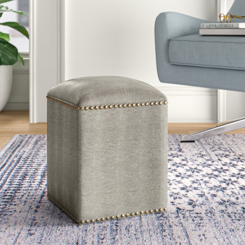 Snakeskin-Inspired Faux Leather Stool