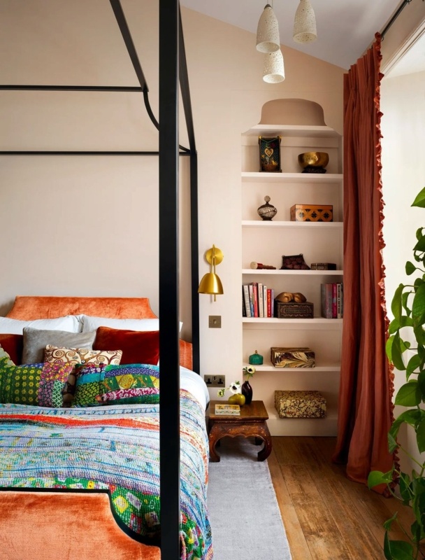 Use accent pillows to add pops of color