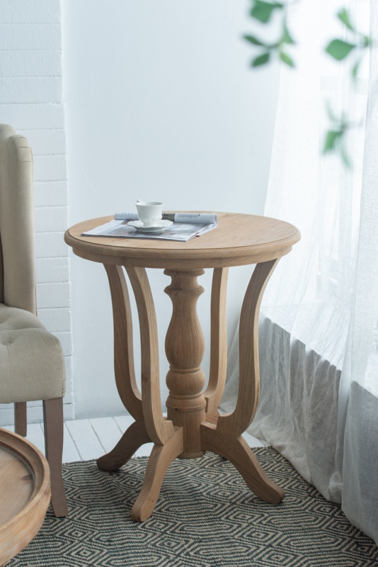 Vancamp 27.6'' Tall Solid Wood Pedestal End Table