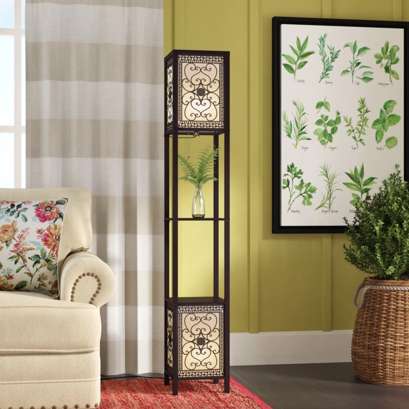 Etagere-Inspired Floor Lamp with Shelves