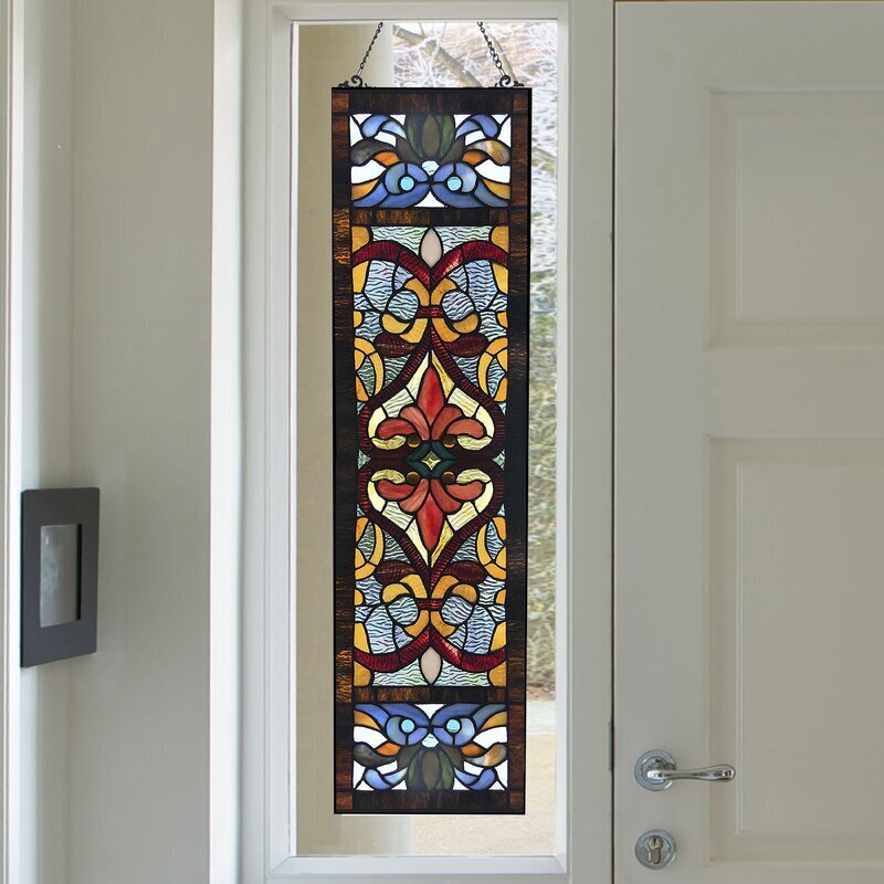 Vertical stained glass wall hanging