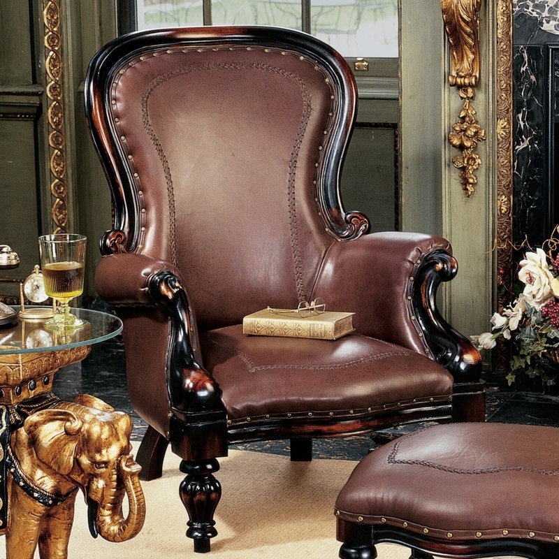 Victorian Hand-Carved Wing Chair