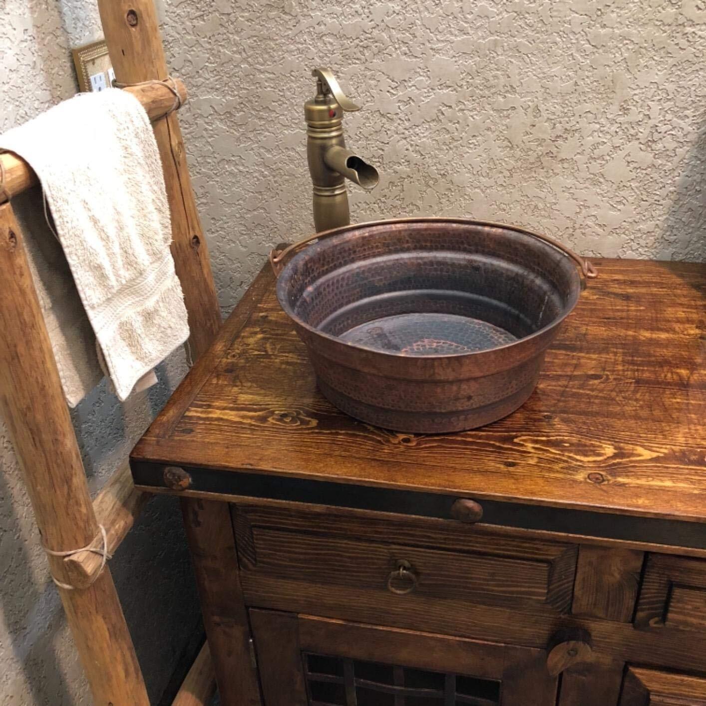 Vintage Farmhouse Bucket Bathroom Sink