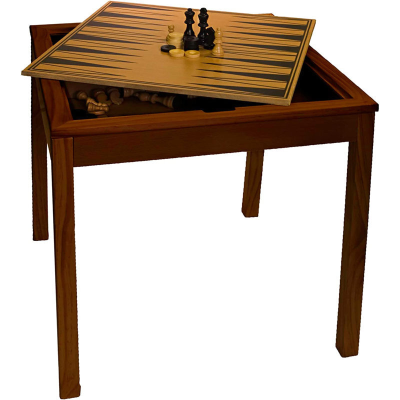 Vintage Wood Chess Board Table