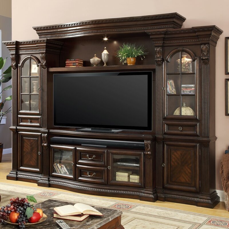 Vintage Wooden Wall Unit For TV