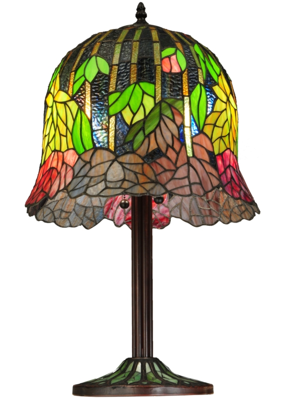 Flowering Lotus Inspired Art Glass Lamp