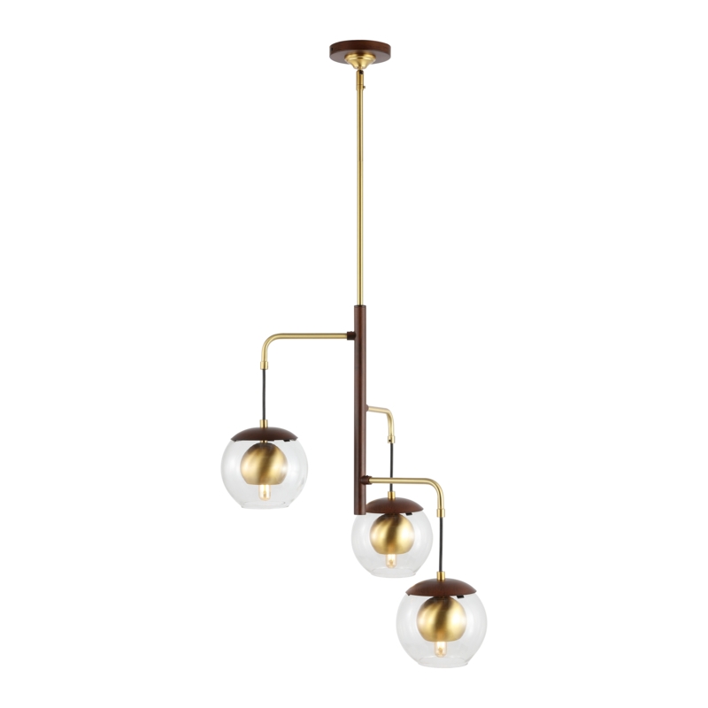 Architectural Extendable Pendant with Brass Accents