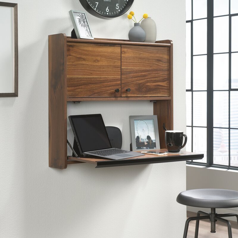 Wall Hung Armoire Desk with Doors