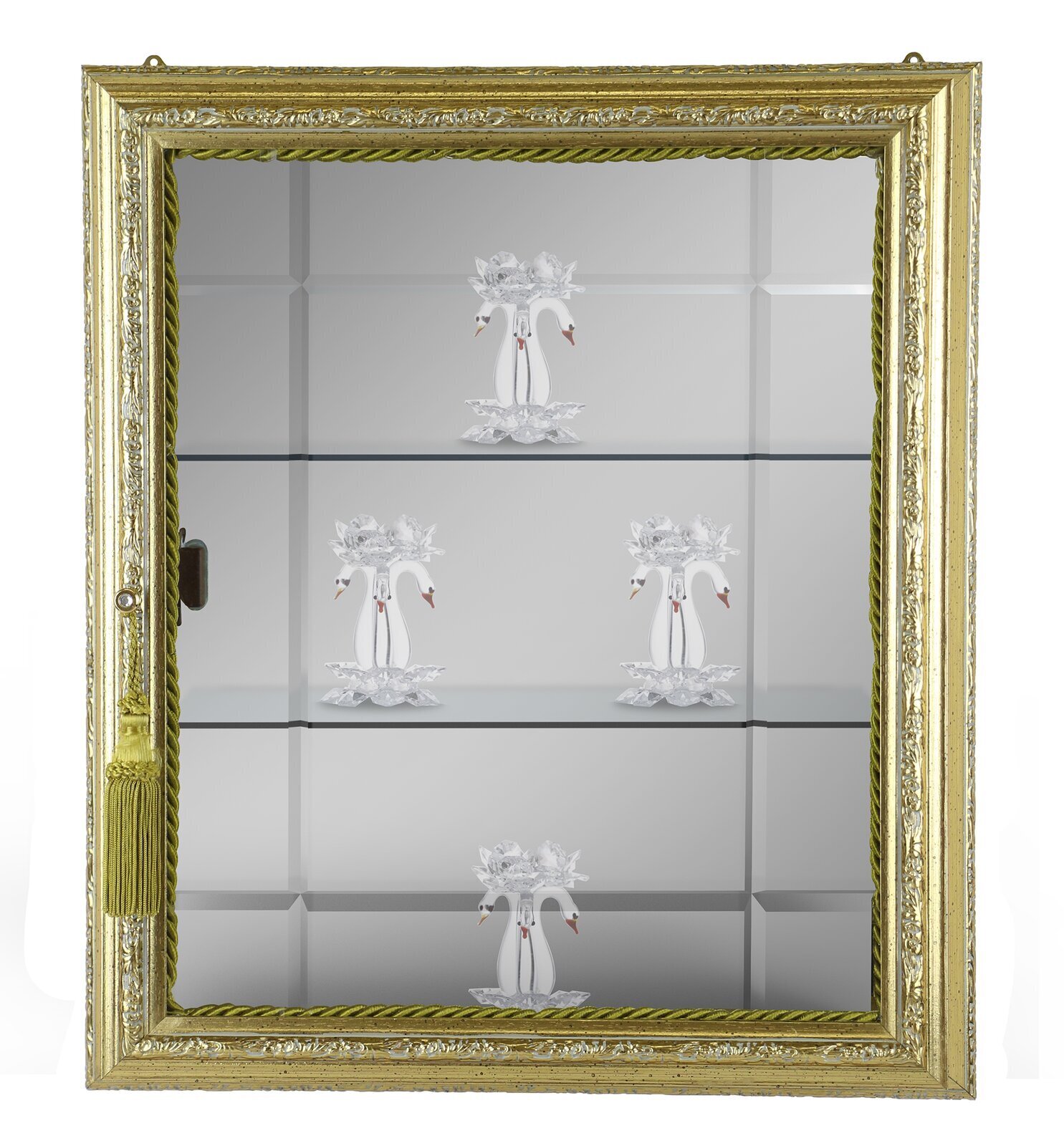 Wall Mounted Display Cabinet With Glass Doors