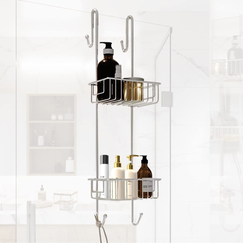 Hanging Stainless Steel Shower Caddy 2-Tier Shelf