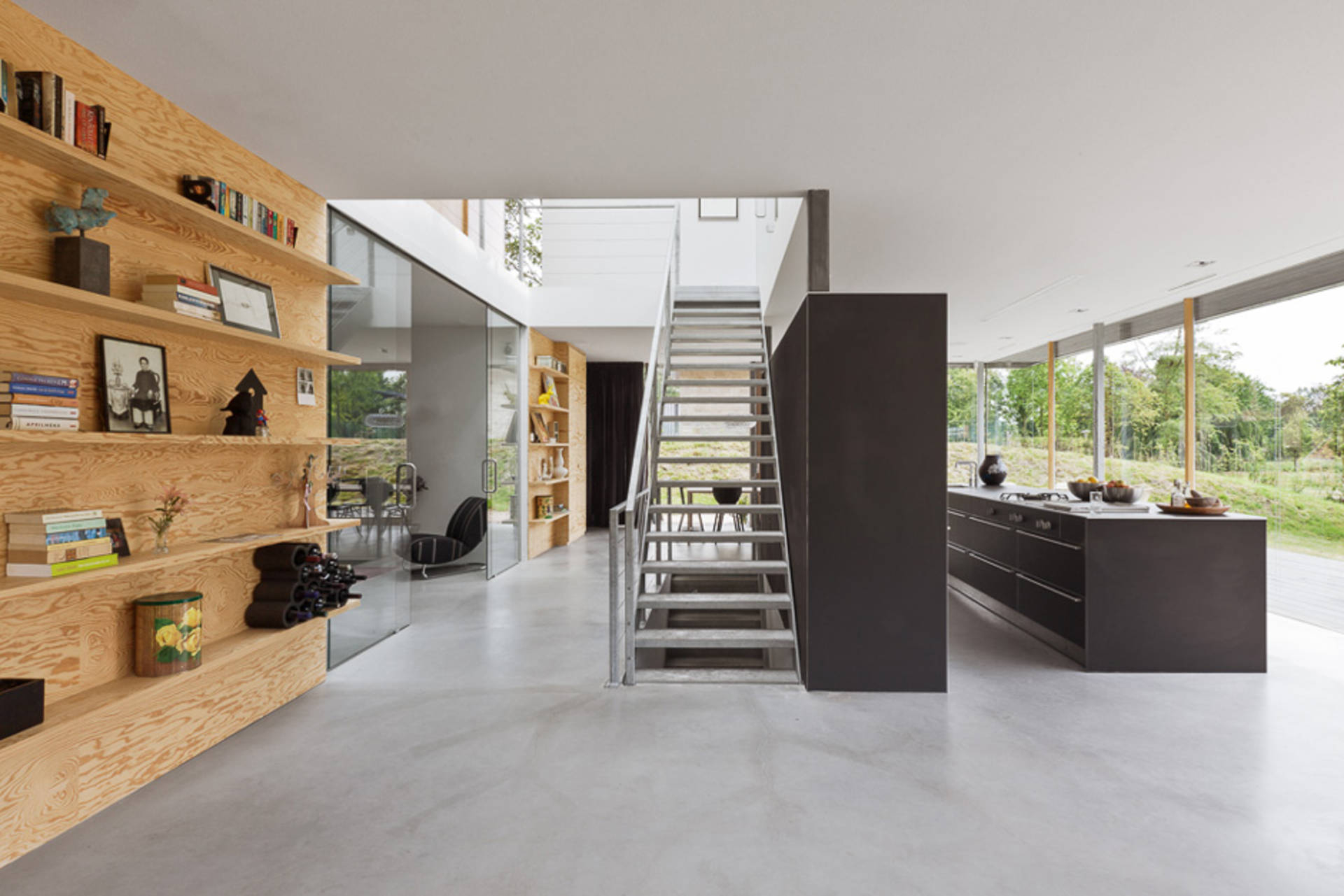 Wall-Mounted Wooden Shelves