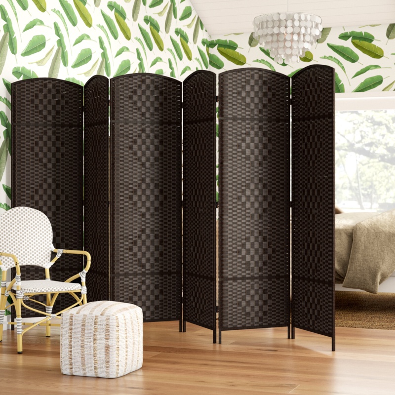 Waller Room Divider 6ft Weave Fiber Folding privacy screens Freestanding Dual-Hingers